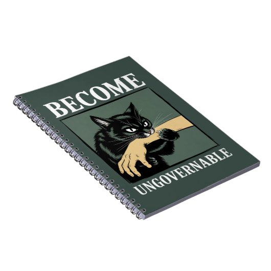 Become Ungovernable Funny Animal Anarchy Gift Cat  Notitieboek (Rechterzijde)