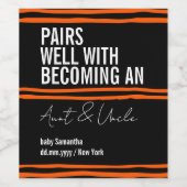 Becoming Aunt Uncle Mom Dad Pregnancy Wijn Etiket (Enkel label)