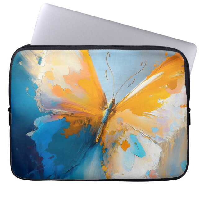 Becoming Light – Abstract Butterfly In Motion Laptop Sleeve (Voorkant)