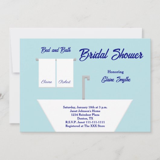 Bed and Bath Thema Bruids Douche Uitnodiging (Voorkant)