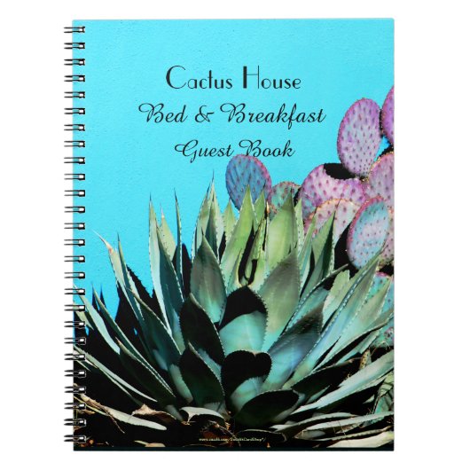 Bed Breakfast B&B Guest Book Agave Cactus Notitieb Notitieboek (Voorkant)