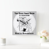 Bed & Breakfast Cartoon Vierkante Klok (Huis)