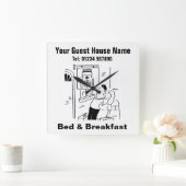 Bed & Breakfast Cartoon Vierkante Klok (Huis)