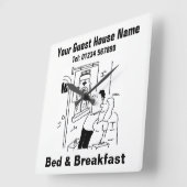 Bed & Breakfast Cartoon Vierkante Klok (Hoek)