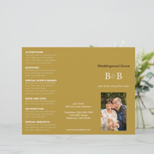 Bed & Breakfast Gold 🏡 Trifold Adverteren (Staand voorkant)