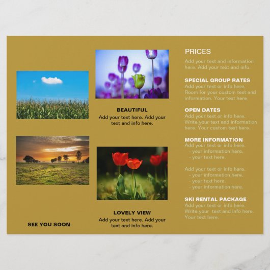 Bed & Breakfast Gold 🏡 Trifold Adverteren (Achterkant)