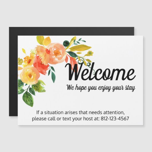 Bed & Breakfast Host Contactgegevens Magneet (Voorkant / Achterkant)