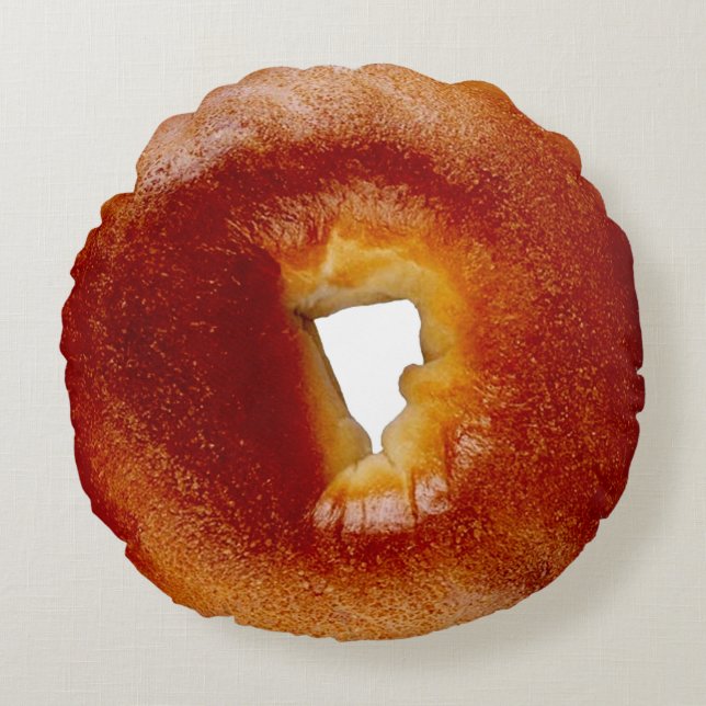 Bed en Bagel Rond Kussen (Voorkant)