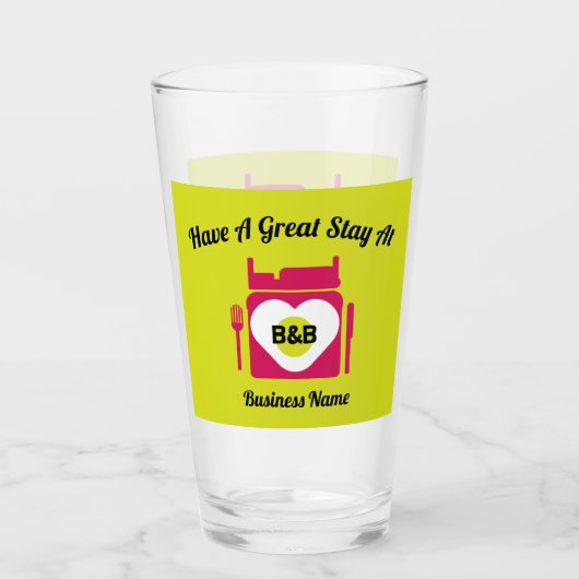 Bed- en ontbijtcadeautjes en promotie glas (Voorkant)