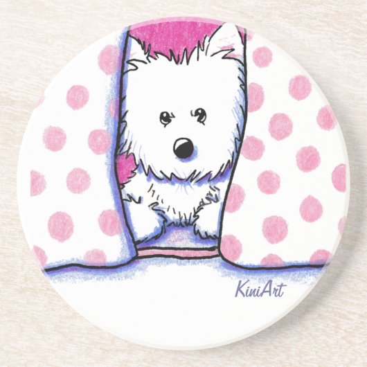 Bed Fort Westie Dog Onderzetter (Voorkant)