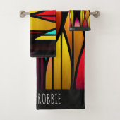 Bed Glas in lood cattails Mozaïek Patroon Bad Handdoek (Insitu)