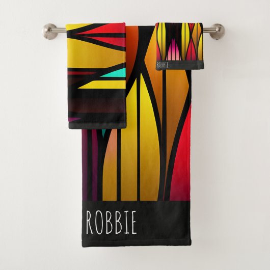 Bed Glas in lood cattails Mozaïek Patroon Bad Handdoek (Insitu)