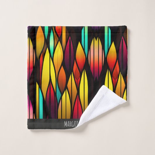 Bed Glas in lood cattails Mozaïek Patroon Bad Handdoek (Wasdoekje)