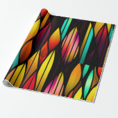 Bed Glas in lood cattails Mozaïek Patroon Cadeaupapier (Uitgerold)