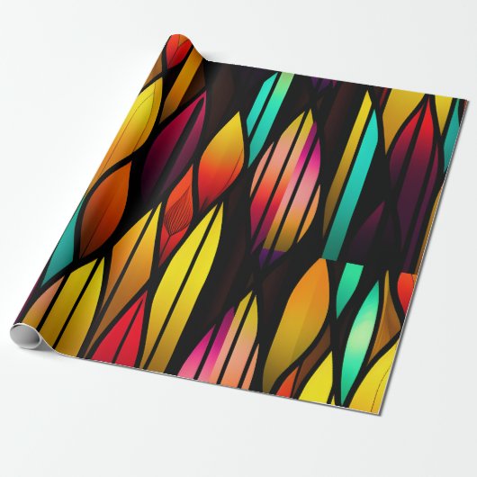 Bed Glas in lood cattails Mozaïek Patroon Cadeaupapier (Uitgerold)