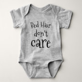 Bed Hair geeft niet om Hand Lettered Funny Trendy Romper (Voorkant)