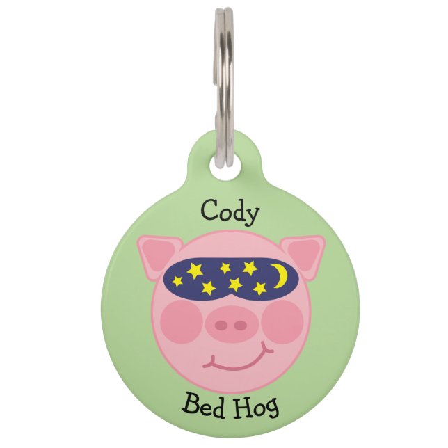 Bed hog pet ID label Huisdierpenning (Voorkant)