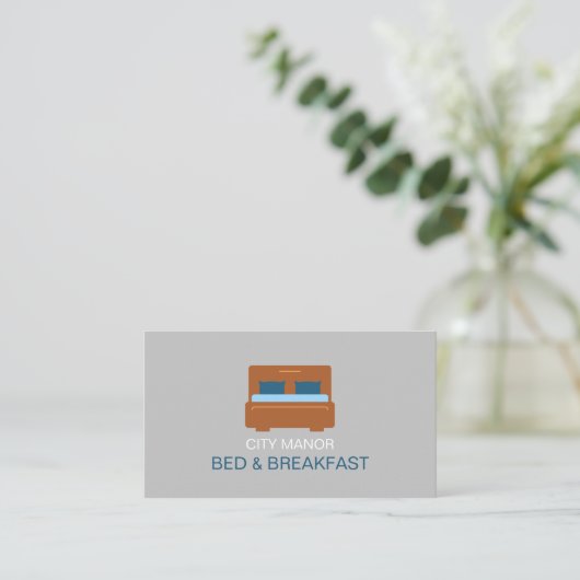 Bed Logo, Bed & Breakfast Accommodatie Visitekaartje (Staand voorkant)