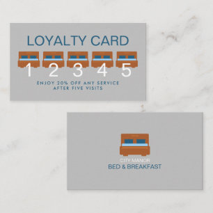 Bed Logo, Bed & Breakfast Accommodatie Zakelijk Klantenkaartje