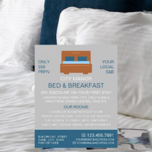 Bed Logo, Bed & Ontbijt de Accommodatie Advert Flyer