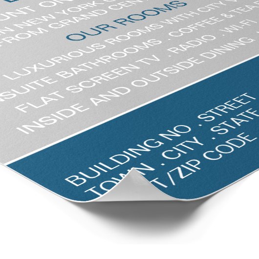 Bed Logo, Bed & Ontbijt de Accommodatie Advert Poster (Hoek)