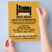 Bed Logo, Hostel Accommodatie Adverteren Flyer (Hand)
