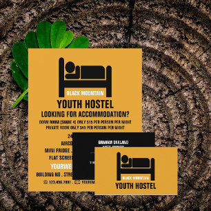 Bed Logo, Hostel Accommodatie Adverteren Flyer
