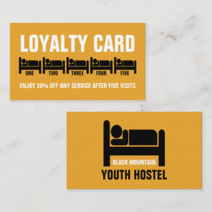 Bed Logo, Hostel Accommodatie Business Klantenkaartje