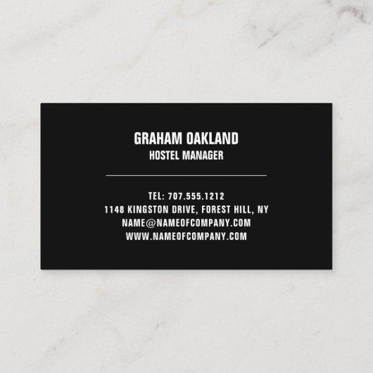 Bed Logo, Hostel Accommodatie Visitekaartje (Achterkant)