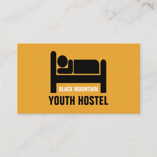 Bed Logo, Hostel Accommodatie Visitekaartje (Voorkant)