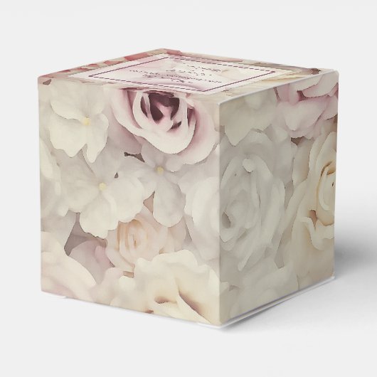 Bed met Rozen Wedding 2-inch feor Boxes Bedankdoosjes (Achterkant)