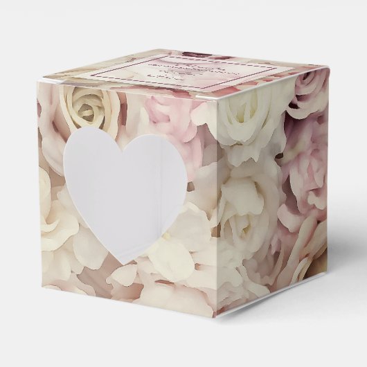 Bed met Rozen Wedding 2-inch feor Boxes Bedankdoosjes (Voorkant Zijde)