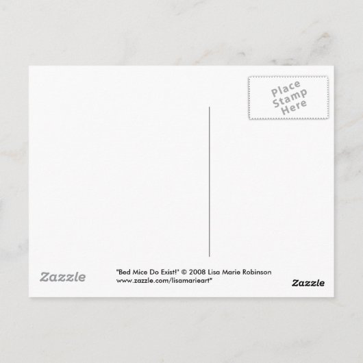 Bed Mice bestaat - Kat Briefkaart (Achterkant)