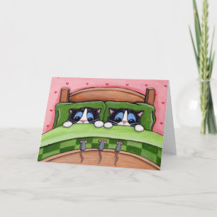 Bed Mice Do Exist - het Wenskaart van de Kat Kaart