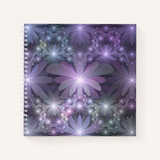 Bed of Flowers Trendy Shiny Abstract Fractal Art Notitieboek (Voorkant)