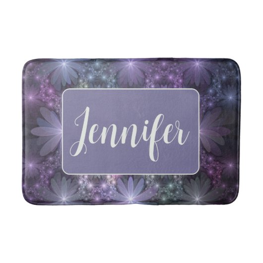 Bed of Flowers Trendy Shiny Abstract Fractal Name Badmat (Voorkant)
