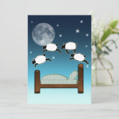 Bed, Sky, en tellende schapen bij nacht Kaart (Staand voorkant)