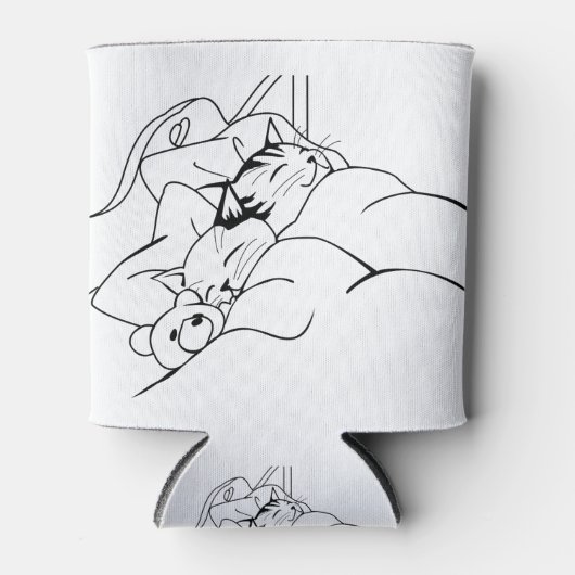 Bed Sleep Cat Dream Kitten Goede Vrienden Blikjeskoeler (Voorkant)