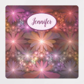 Bed van bloemen, kleurrijke Abstracte fractale kun Labels (Design 1)