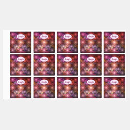 Bed van bloemen, kleurrijke Abstracte fractale kun Labels