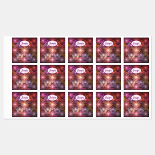 Bed van bloemen, kleurrijke Abstracte fractale kun Labels