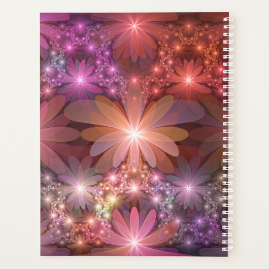 Bed van bloemen, kleurrijke Abstracte fractale kun Planner (Achterkant)