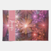 Bed van bloemen, kleurrijke Abstracte fractale kun Theedoek (Horizontaal)