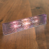 Bed van bloemen kleurrijke Abstracte fractale teks Naambordje (Zijkant)