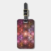 Bed van bloemen kleurrijke, dunne Abstracte fracta Bagagelabel (Voorkant verticaal)