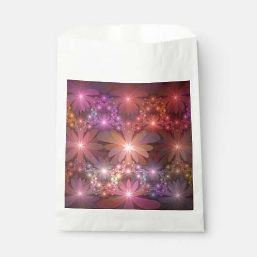 Bed van bloemen kleurrijke, dunne Abstracte fracta Bedankzakje (Voorkant)