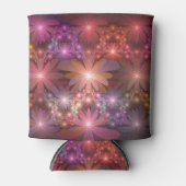 Bed van bloemen kleurrijke, dunne Abstracte fracta Blikjeskoeler (Voorkant)