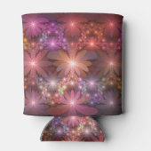 Bed van bloemen kleurrijke, dunne Abstracte fracta Blikjeskoeler (Achterkant)