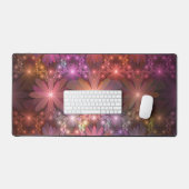 Bed van bloemen kleurrijke, dunne Abstracte fracta Bureaumat (Keyboard & Muis)