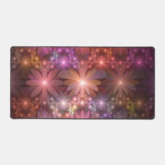 Bed van bloemen kleurrijke, dunne Abstracte fracta Bureaumat (Voorkant)